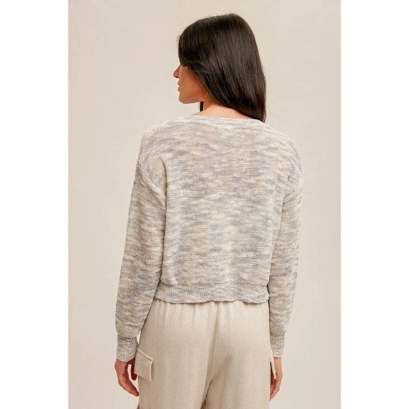 Open Stitch Button Down Cardigan