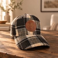 Wool Blend Checkered Baseball Cap