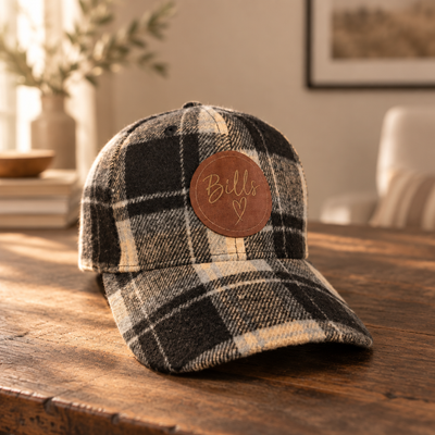 Wool Blend Checkered Baseball Cap