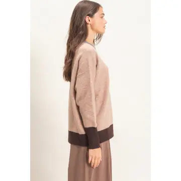 New  Colorblock Crew Neck Sweater