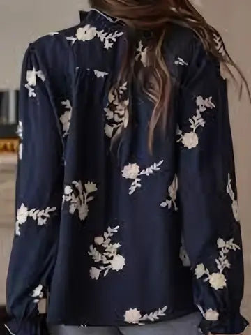 Floral Detail Button-Up Blouse