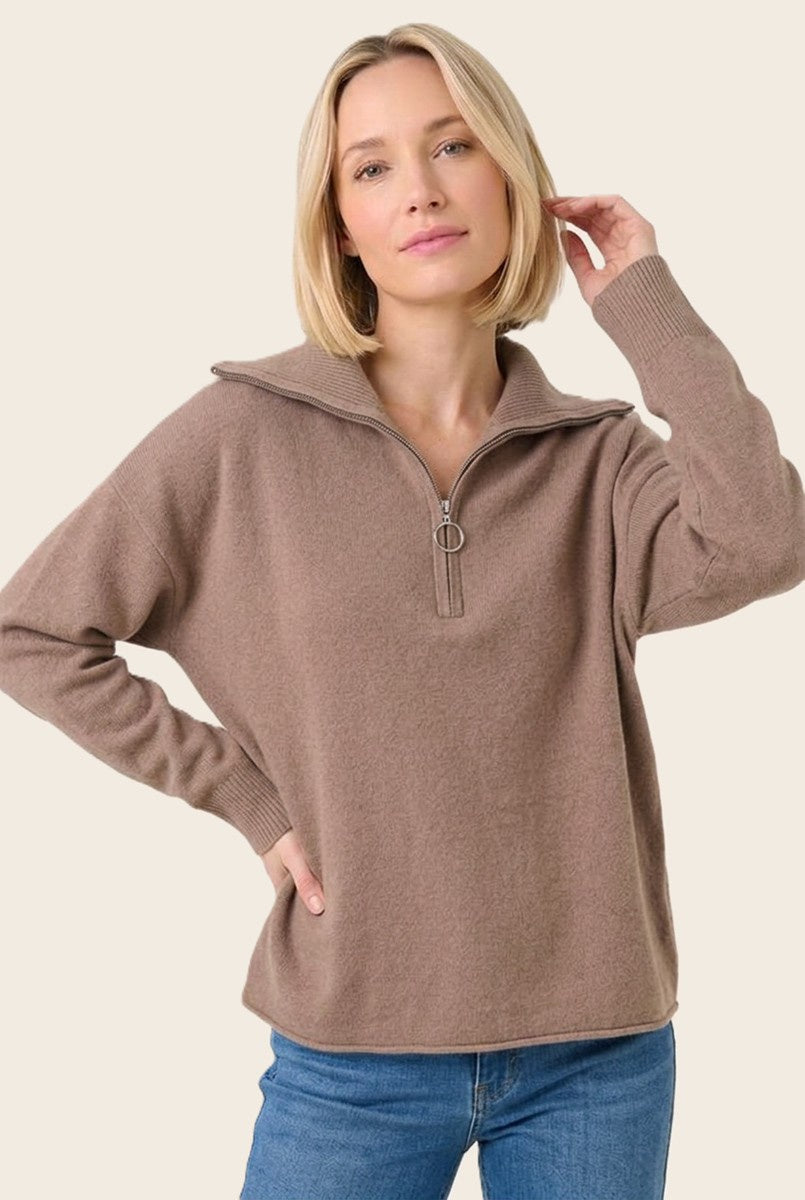 Mock Neck Half Zip Sweater