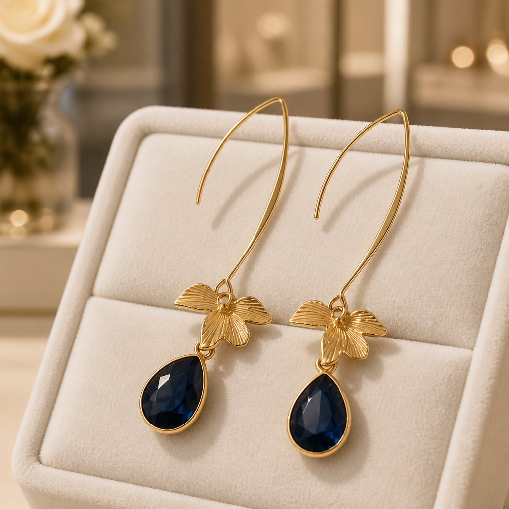 Golden Plated Flower Earring