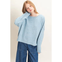 Relaxed Wide Neck Knit Sweater