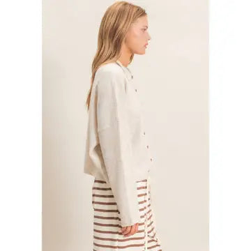Button-Up Collared Sweater Cardigan