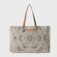 Wildmandala Weekender Bag In Ivory W Vintage Print