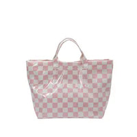 Pvc Dot Tote Bag Checker Striped Waterproof Beach Bag
