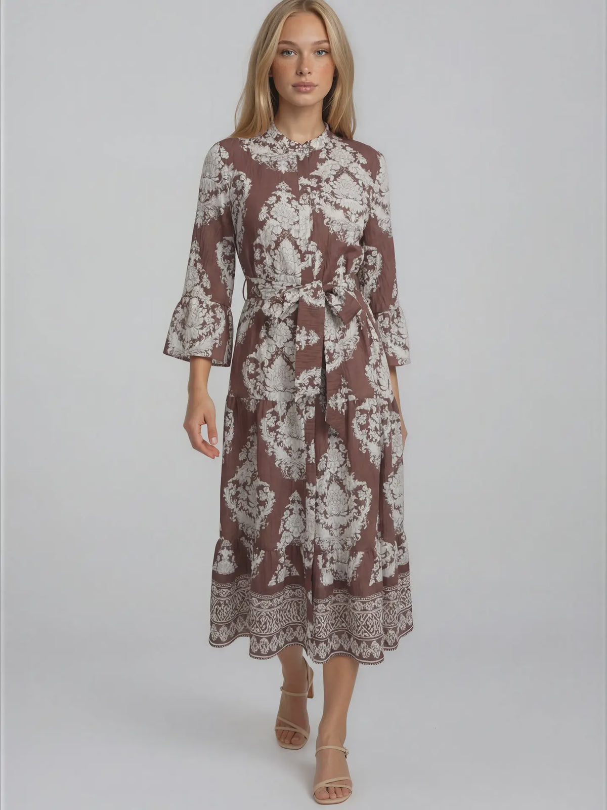Belted Maxi Dress-Cream Mousse