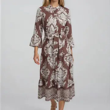Belted Maxi Dress-Cream Mousse