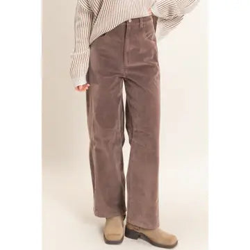 Mineral Wash Wide-Leg Pants