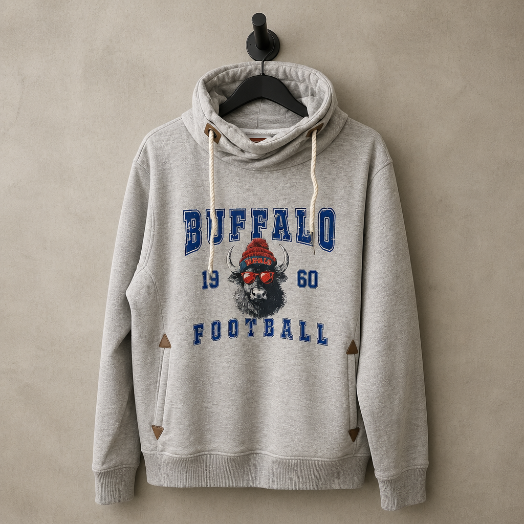 Rhinestone Bills Cowl Neck Sweatshirt