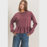 Peplum Long Sleeve Top