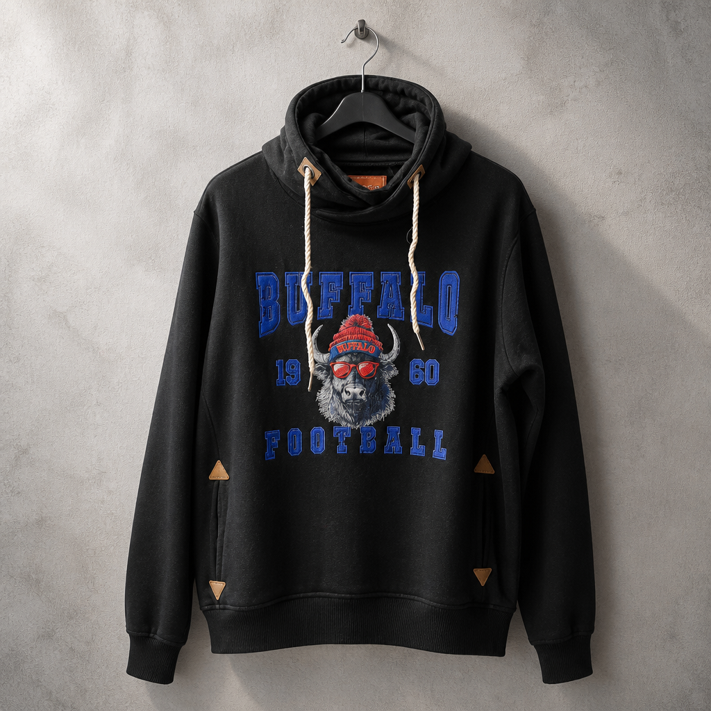 Rhinestone Bills Cowl Neck Sweatshirt