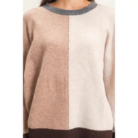 New  Colorblock Crew Neck Sweater