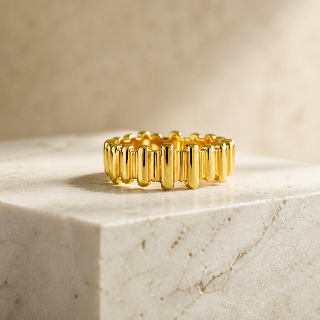 Retro Organ Copper Zircon Ring