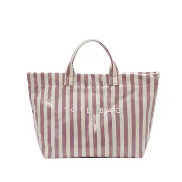 Pvc Dot Tote Bag Checker Striped Waterproof Beach Bag