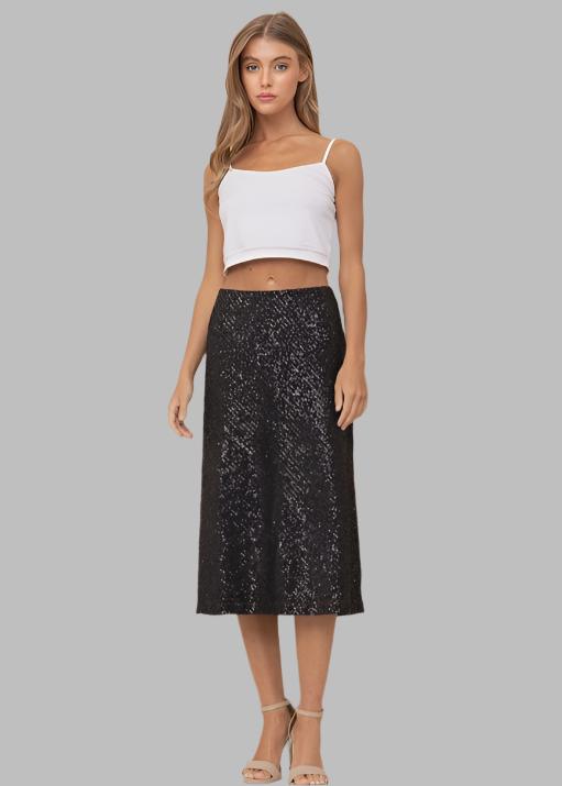 Sequin Midi Skirt