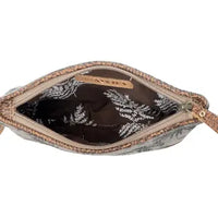 Vintage Wristlet  in Olive with Leather Detail
