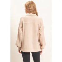 Ribbed Knit Half-zip Pullover