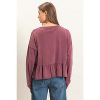Peplum Long Sleeve Top