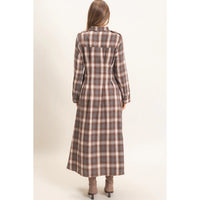 Plaid Button-Down Maxi Dress