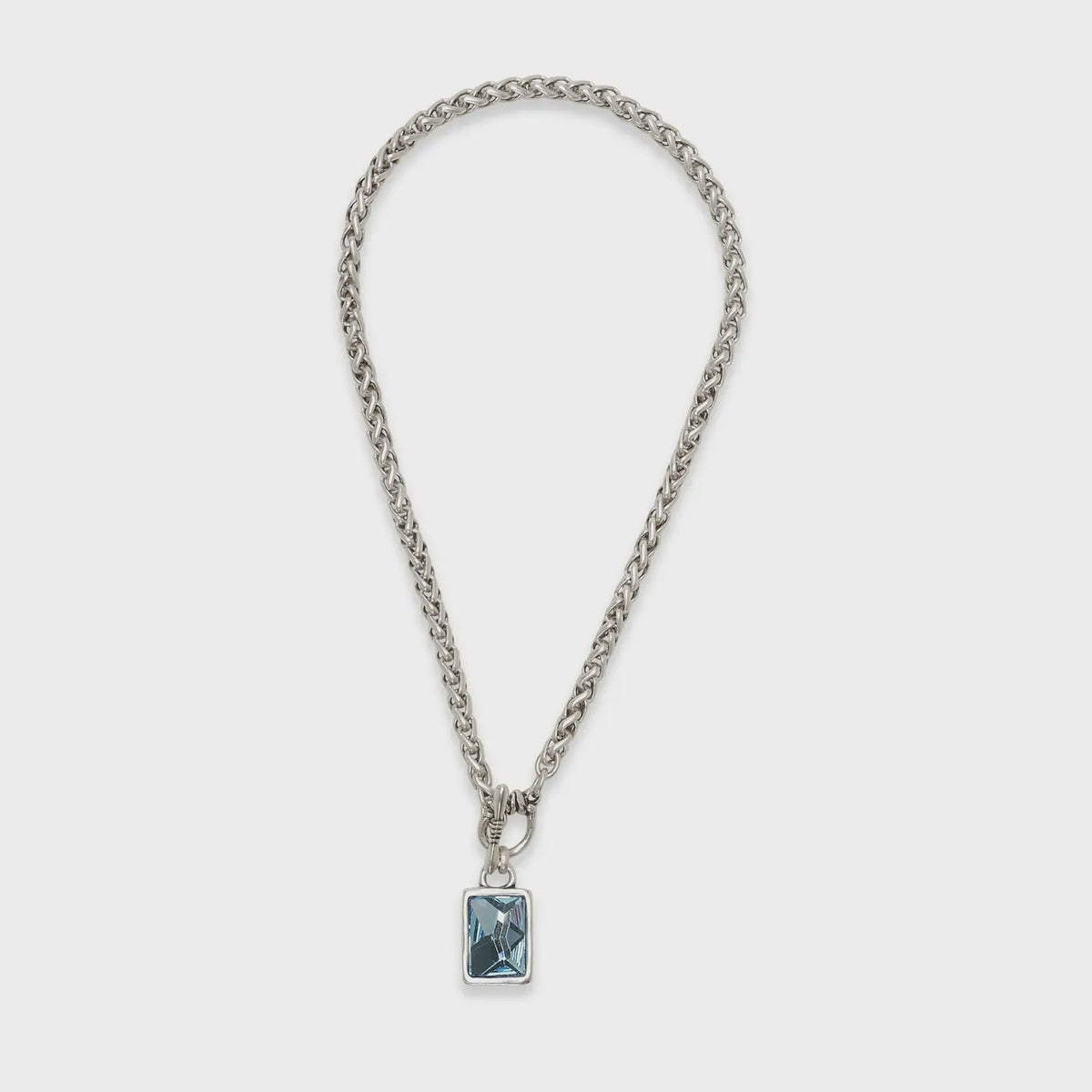 Handmade Aqua Cosmo Pewter Necklace
