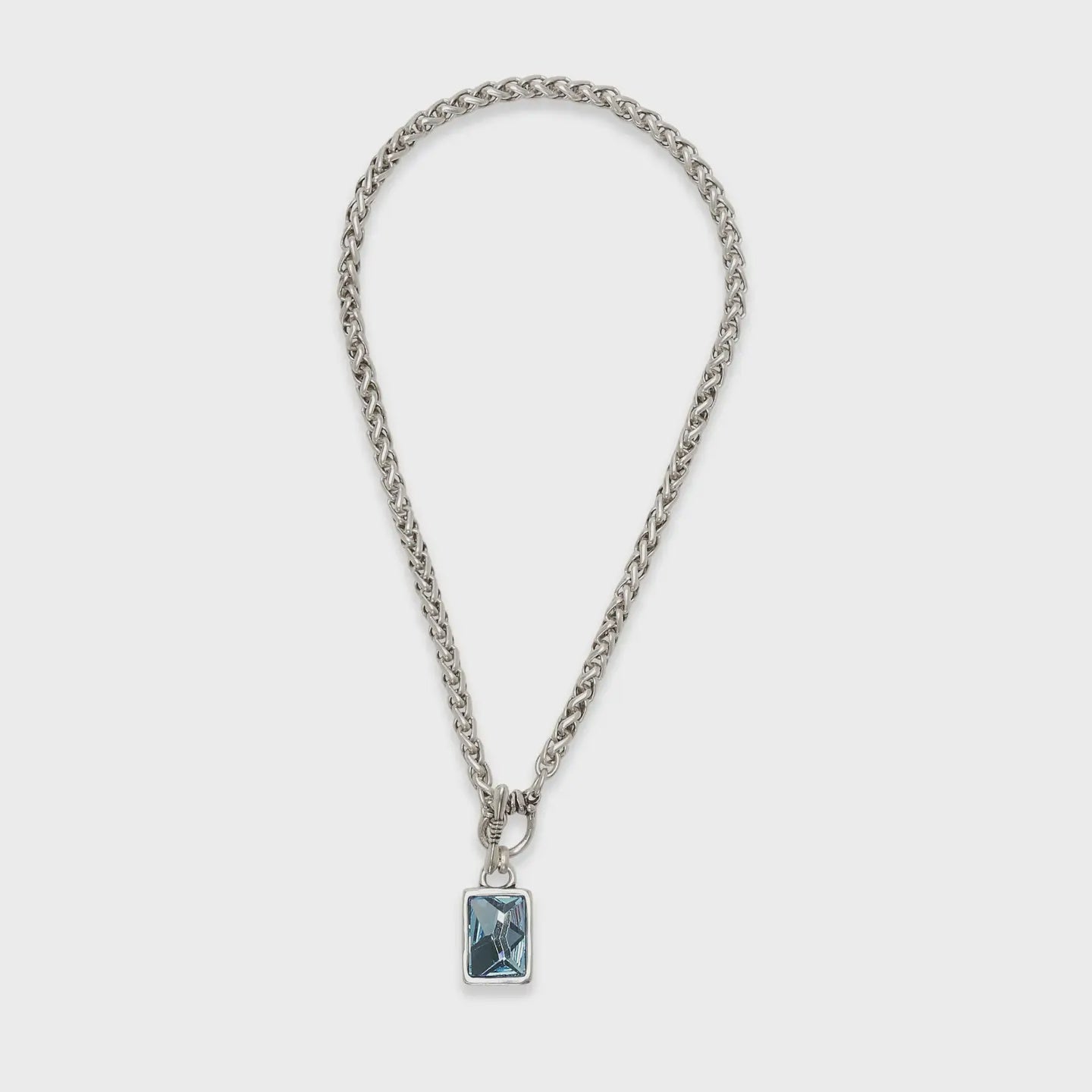 Handmade Aqua Cosmo Pewter Necklace