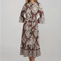 Belted Maxi Dress-Cream Mousse