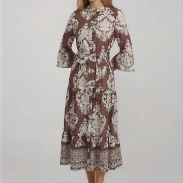 Belted Maxi Dress-Cream Mousse