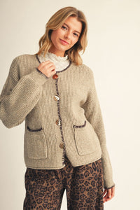 Gold Button 2 Pocket Cardigan
