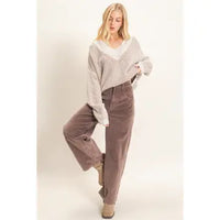 Mineral Wash Wide-Leg Pants