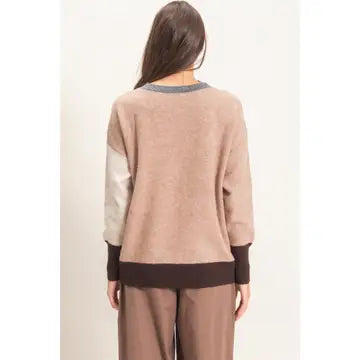 New  Colorblock Crew Neck Sweater