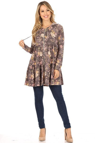 Perfectly Tiered Floral Hoodie