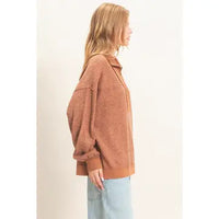 Ribbed Knit Half-zip Pullover