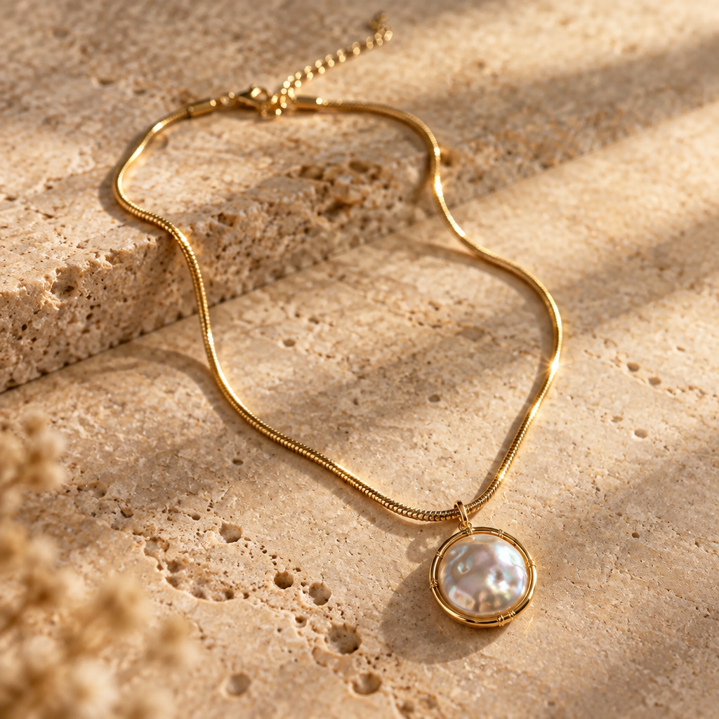 Flat Pearl Necklace