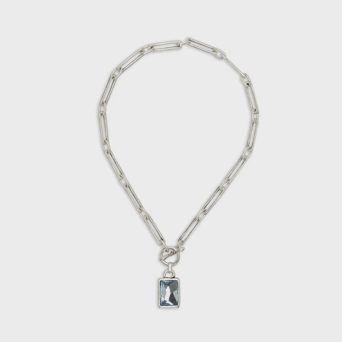 Large Link Pewter Necklace