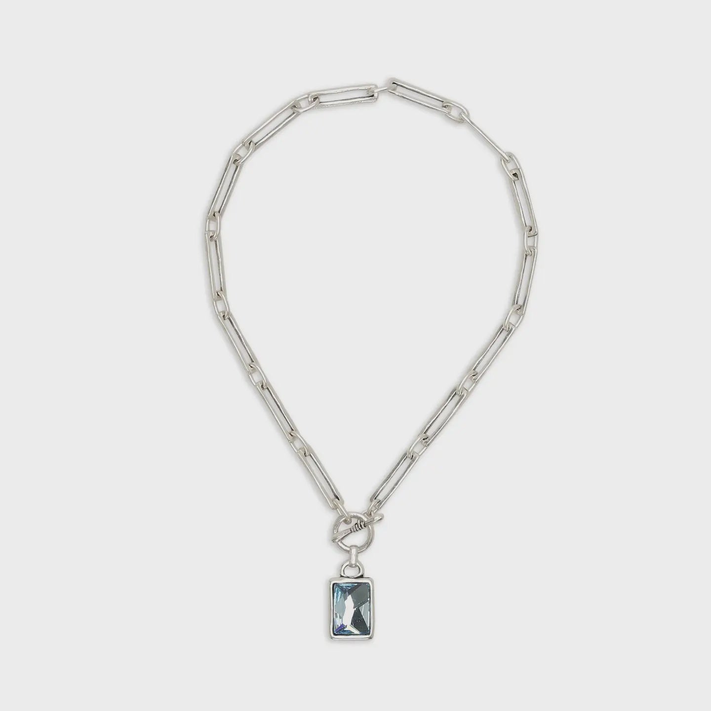Large Link Pewter Necklace