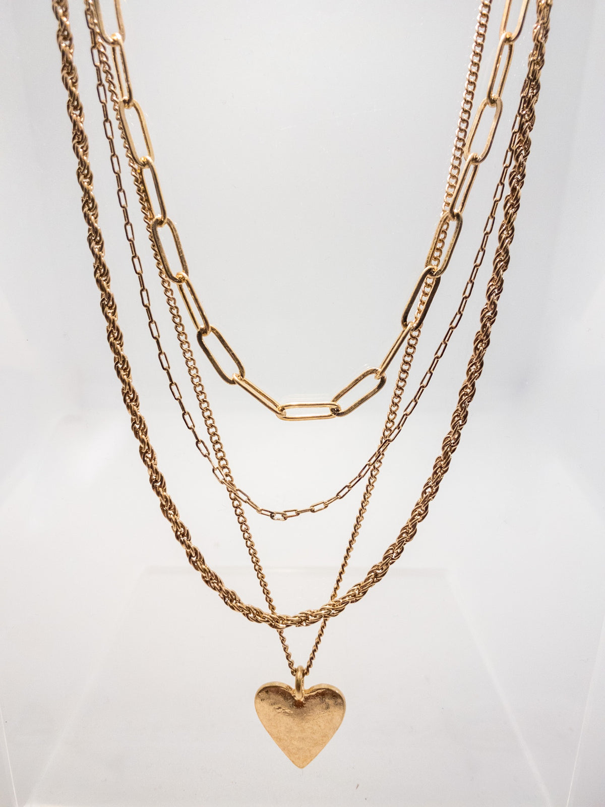 4 layer links and heart pendant