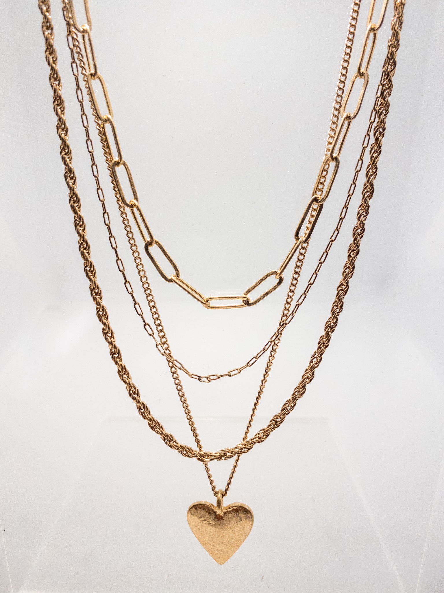 4 layer links and heart pendant