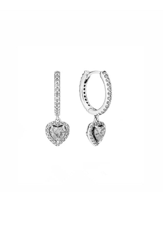 Tiny Diamond Heart Hoop Earring