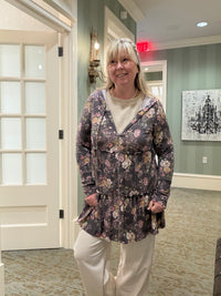 Perfectly Tiered Floral Hoodie