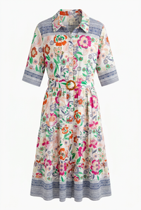 All About Color Collared Button Down Dress