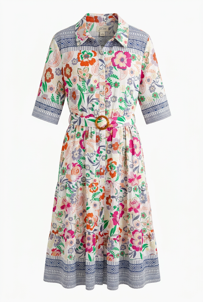 All About Color Collared Button Down Dress