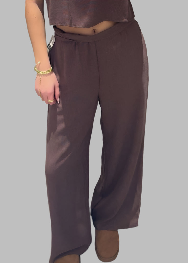 Cotton Stretch Twill Wide Leg Pants