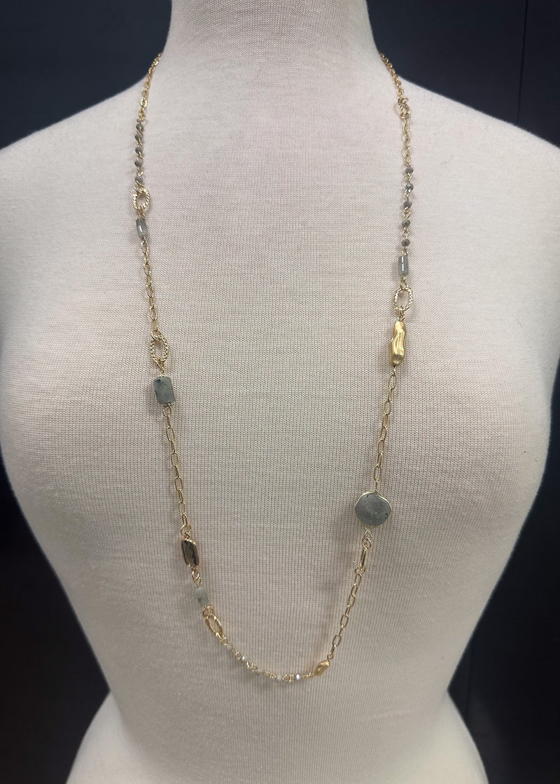 Handmade Glass Bead Long Necklace