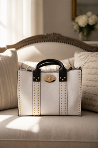Square gold stud bag