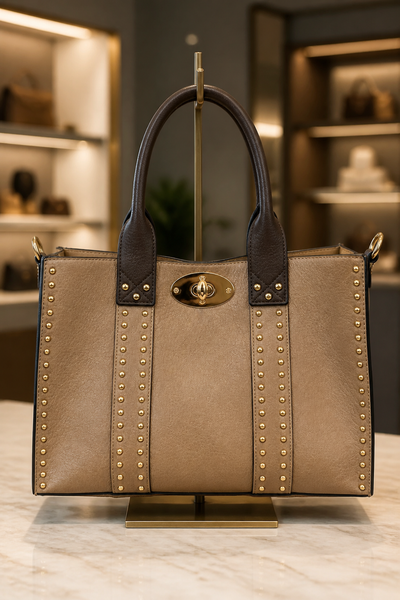 Square gold stud bag