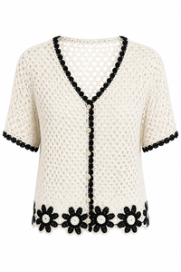 Flower Bottom Crochet Short Sleeve