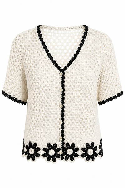 Flower Bottom Crochet Short Sleeve