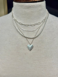 4 layer links and heart pendant